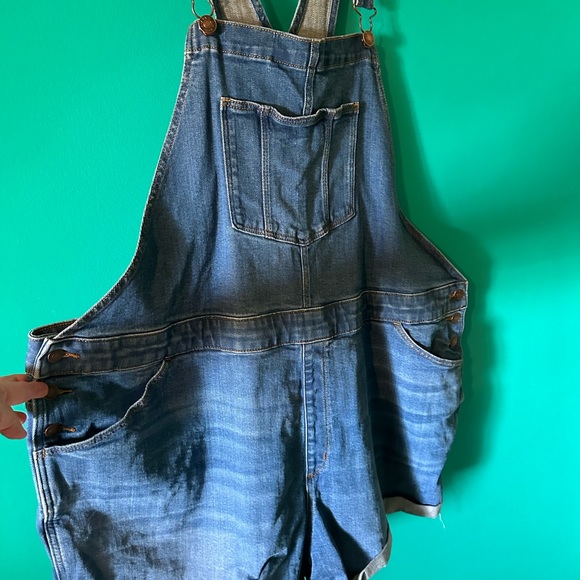 Ava & Viv 24W stretch denim shirt overalls shortalls - Picture 3 of 5